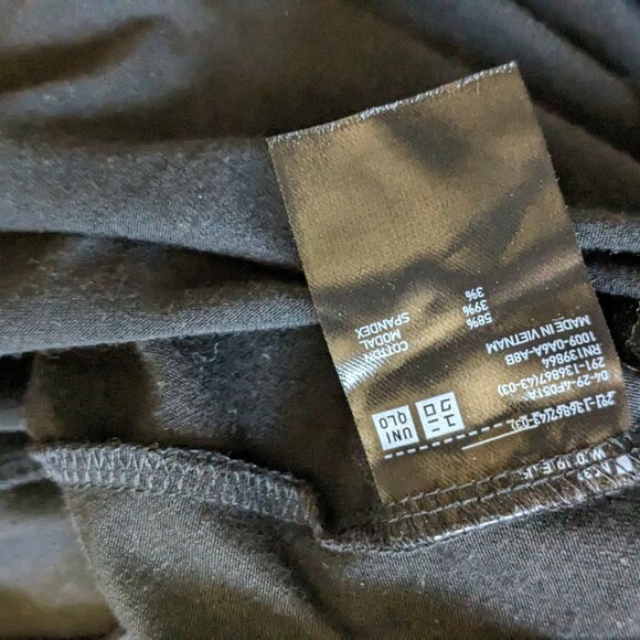 Black Jersey Skater Dress 3/4 Sleeve Size Small - Uniqlo - Picture 6 of 6